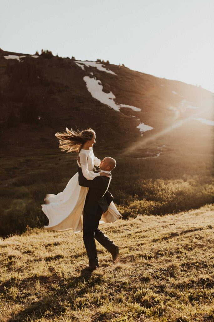 Photo Bride in ivory ALBA dress