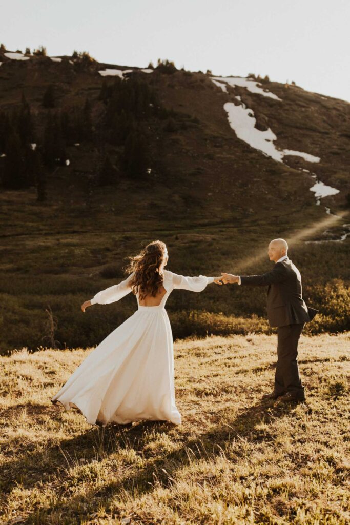 Photo Bride in ivory ALBA dress