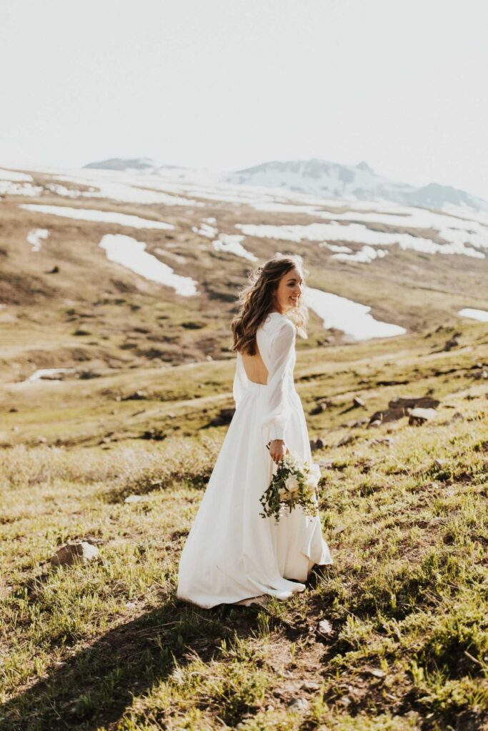 Photo Bride in ivory ALBA dress