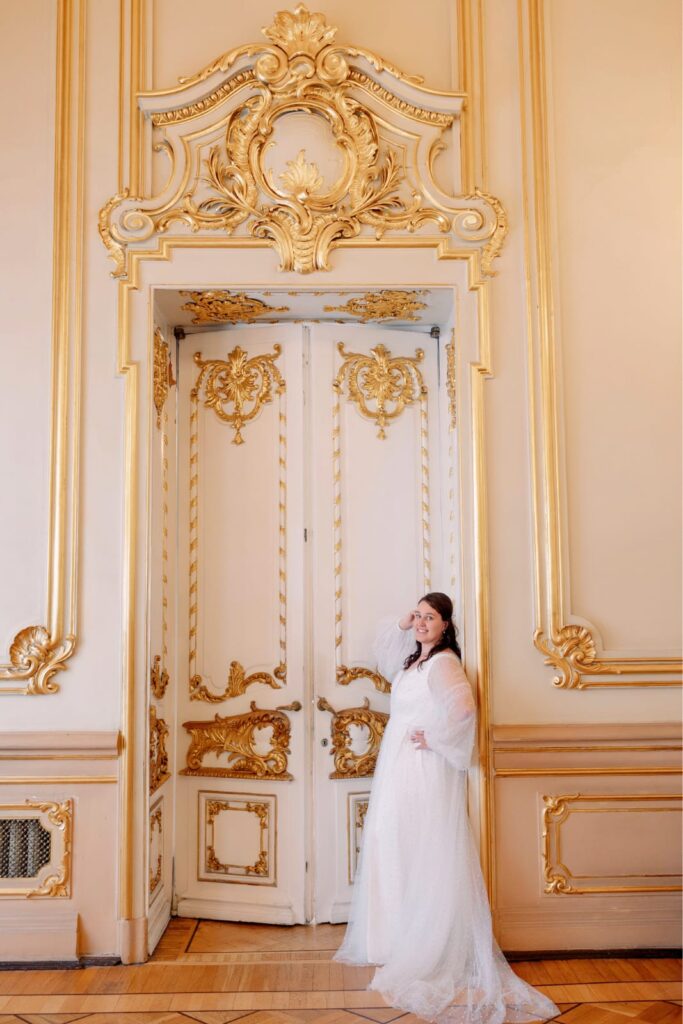Photo Bride Marina in an Iowa dress
