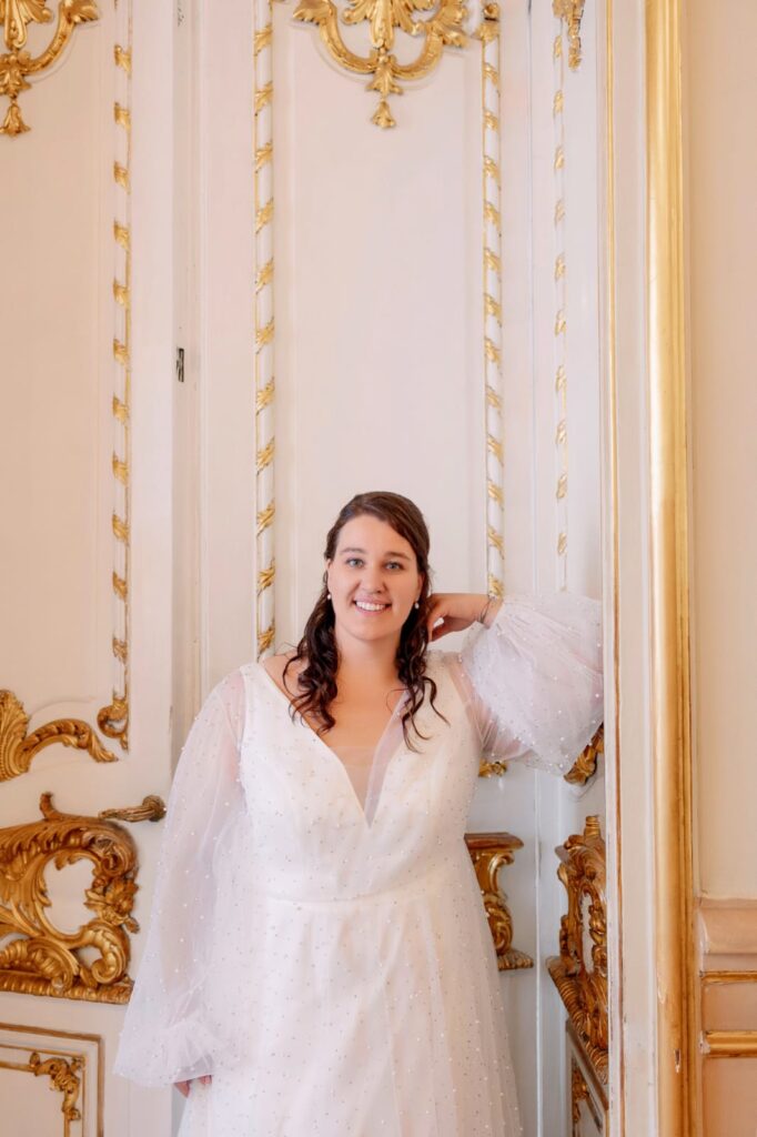 Photo Bride Marina in an Iowa dress