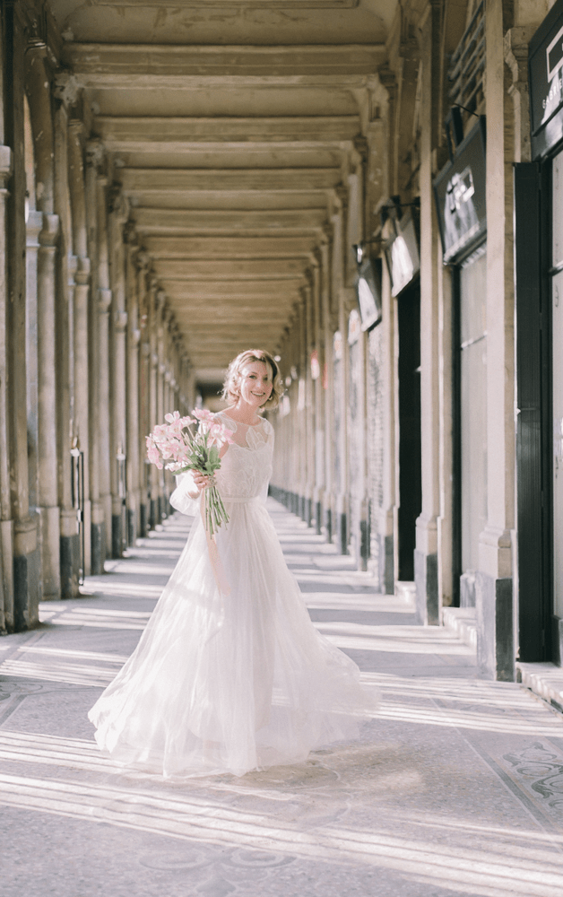 Shooting of the Fantasia wedding dress in Paris