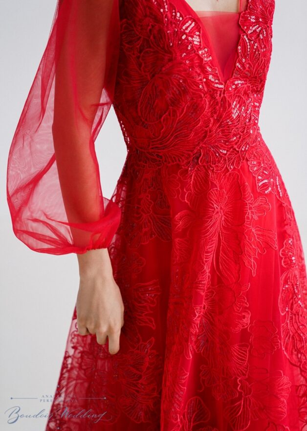 Red Evening dress Electra